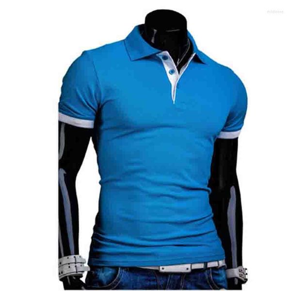 Polos para hombre, ropa de verano 2023, Camisa de negocios para hombre, manga corta, delgada, para jóvenes, escena de golpe, gris oscuro, camisa POLO de ocio para hombres, 5 colores, M-XXL