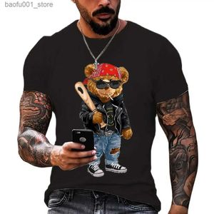 T-shirt pour hommes imprimés en peluche en peluche 3D T-shirt à manches courtes en peluche 3D