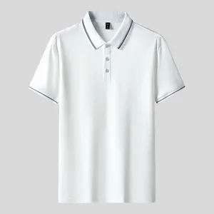 Herenpolo's 2024 Merk Zomer Casual Slim Fit Katoen Ademend Poloshirts Voor Mannen Eenvoudige Stijl Effen Kleur Mode Mannelijke kleding Tops