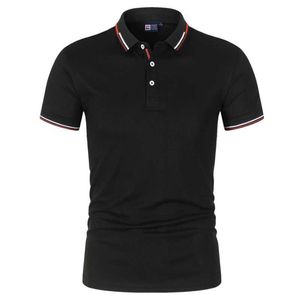 Herenpolo's 2024 grensoverschrijdende nieuwe solide kleur heren Polo shirt kale stand kraag T-shirt Europese en Amerikaanse losse korte mouwen Z240529