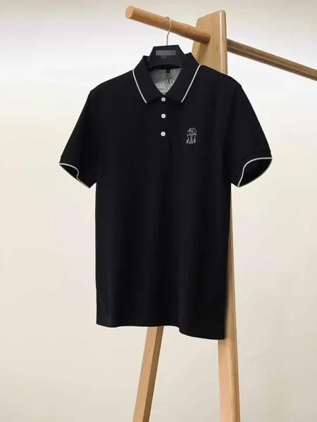 Men's Polos 2024 Diku Shirt Silk Men Summer Summer Soueve Breathable Thin Brodery Quality Big Sizem -3xl