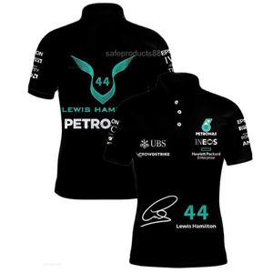 Polos pour hommes 2024 F1 Team Uniforme à manches courtes Polo n ° 44 Formula One Racing Suit Séchage rapide Moto Cyclisme Costume Racing Fan T-shirt