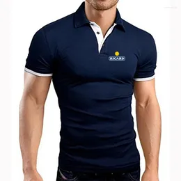 Heren Polo's 2024 Mannen Ricard Zomer Luxe T-shirts Business Revers Comfortabele Casual Mode Korte Mouw Merk Kleding Tops