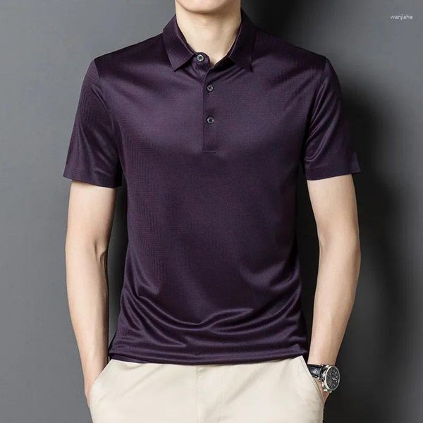 Polos masculins 2024 Mulberry Silk Purple Polo