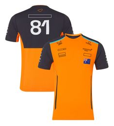 Heren Polos 2024 Nieuw F1 Team T-shirt Formule 1 Driver Racing Polo Shirt T-shirt Officieel merk Men Geel Zwart Shirts Shirts No.4 No.81 01FG