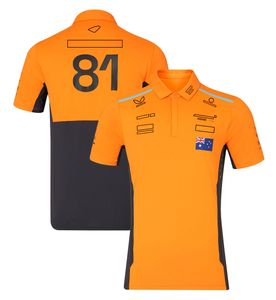 Men's Polos 2024 Nouveau T-shirt F1 T-shirt Formule 1 Racing Polo T-shirt n ° 4 No.81 Brandofficial Men Men Yellow Black T-shirts à manches courtes 4jto