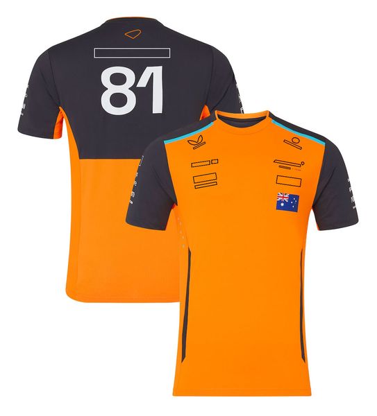 Men's Polos 2024 Nouveau T-shirt F1 T-shirt Formule 1 Racing Polo T-shirt Brand officiel Men Yellow Black T-shirts à manches courtes n ° 4 No.81 01fg