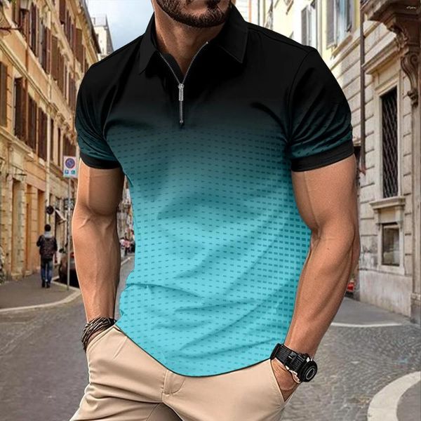 Polos pour hommes 2024 Polo tacheté Europe et États-Unis Style Grande taille T-shirt décontracté