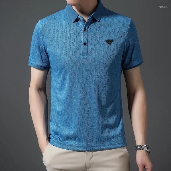 Polos para hombres 2024 Camiseta de solapa de verano Camiseta de manga corta Polo informal de negocios Tamaño M-3XL