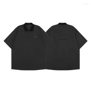 Herenpolo's 2024 zomerpoloshirt van hoge kwaliteit katoen hiphop streetwear pocket casual top