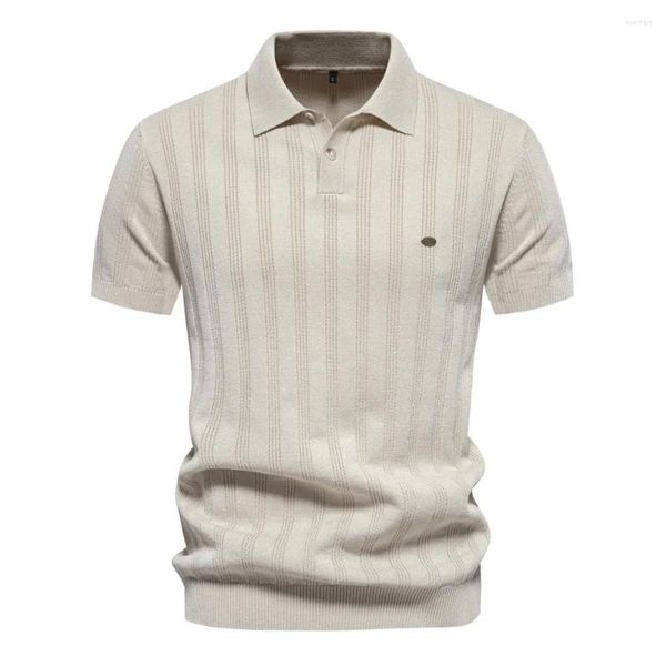 Polos masculins 2024 Polo en tricot à nervure été