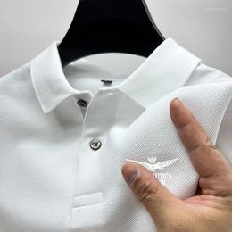 Polos masculins 2024 Été tendance à demi-manches Flip Collar Fashion T-shirt Casual Business T-shirt