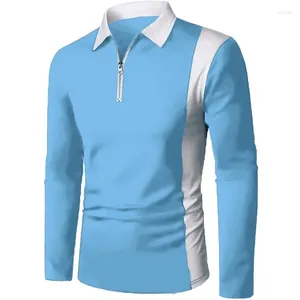 Polos masculins 2024 Tendance de mode chemise à manches longues Tops de sport décontracté à manches longues