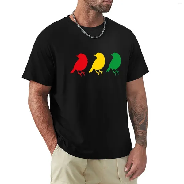 Polos pour hommes 3 petits oiseaux - trois couleurs Rasta Bob Song T-shirt graphique T-shirts personnalisés mignons hauts à manches longues
