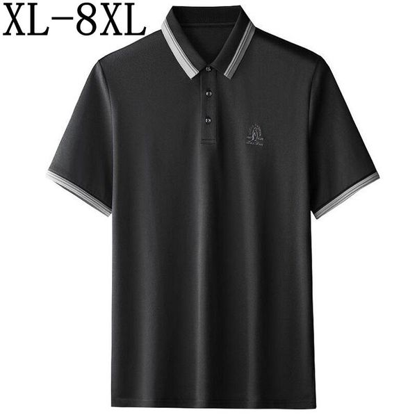 Polos pour hommes 6XL Summer Top Qualité Mode Chemise Hommes À Manches Courtes Broderie Teeshirt Homme Lâche Casual Hommes ChemisesMen's Men'sMen's