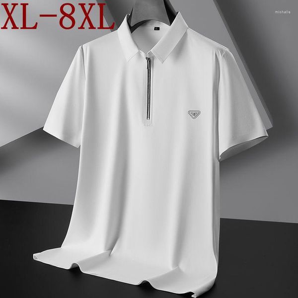 Polos para hombre, Polo estampado a la moda de verano 8XL, 7XL, 6XL, camisas transpirables de alta calidad para negocios, camiseta holgada para hombre 2023