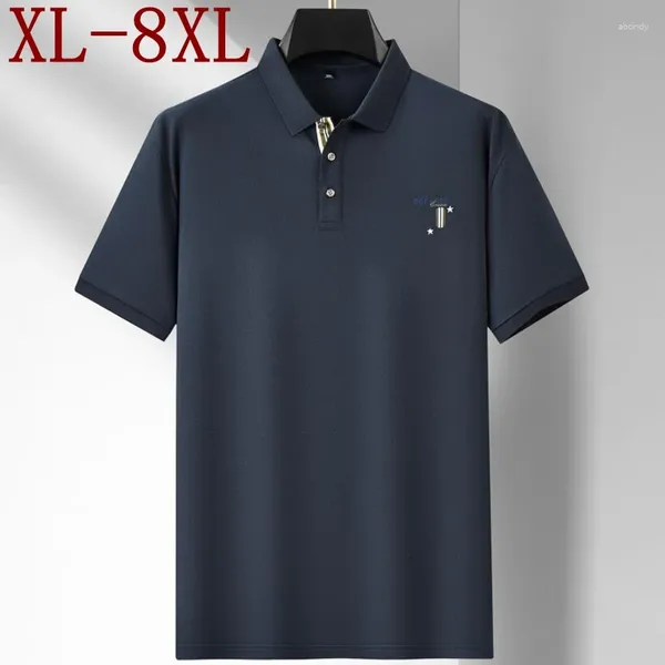 Polos pour hommes 8XL 7XL 6XL 2024 Design haut de gamme luxe coton polo hommes affaires décontracté hommes chemises lâche t-shirt homme