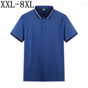 Hommes Polos 8XL 7XL 6XL décontracté Broderie Polo Hommes Vêtements D'été De Mode Lâche Respirant À Manches Courtes Hommes Chemises Tops