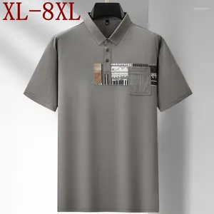 Polos pour hommes 8XL 7XL 6XL Chemises lâches pour hommes Vêtements 2024 Été Hommes Polo à manches courtes Haut de gamme T-shirts masculins de luxe