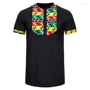 Hommes Polos Style Africain Patchwork T-shirt Pour Hommes À Manches Courtes À Séchage Rapide Casual Polos Afrique Imprimer Col Montant Hommes Tops USA Taille