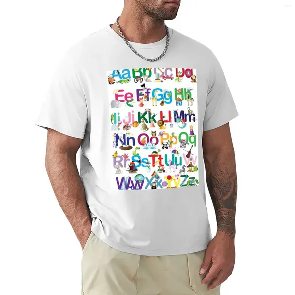 Alphabet pour hommes pour enfants T-shirt animal Prinfor Boys Tees Vêtements esthétiques Séchage rapide Mens Coton T-shirts