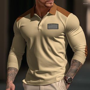 Polos américains à manches longues pour hommes, chemises d'été imprimées en 3d, revers décontractés, hauts à boutons, vêtements masculins surdimensionnés 5xl