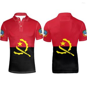 Mannen Polo ANGOLA Mannelijke Jeugd Custom Naam Nummer Logos Po Ao Poloshirt Ago Vlag Portugees Angolese Natie land Casual Kleding