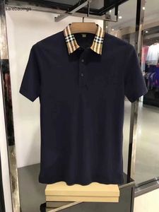 Herenpolo's Arder Shirt Burbery Kraag Britih Stijl Ba Familie Korte Mouw Heren Fahion Katoen Polo Wear 8lre