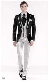 Polos pour hommes Arrivée Groom Tuxedo Slim Fit Groomsmen Revers Mariage Dîner Costumes Homme Marié Veste Pantalon Cravate Gilet B316 230715