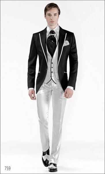 Polos pour hommes Arrivée Groom Tuxedo Slim Fit Groomsmen Revers Mariage Dîner Costumes Homme Marié Veste Pantalon Cravate Gilet B316 230715