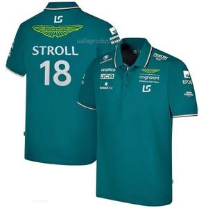 Polos pour hommes Aston Martin Aramco -F1 Team Polo à séchage rapide à manches courtes décontracté été 2024 hauts de haute qualité