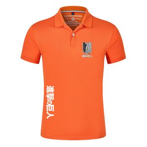 Mannen Polo Aanval Op Titan 2023 Casual Polo Shirt Mannen Korte Mouw Japanse Anime Business Fashion Tops Tees Clothin 230810