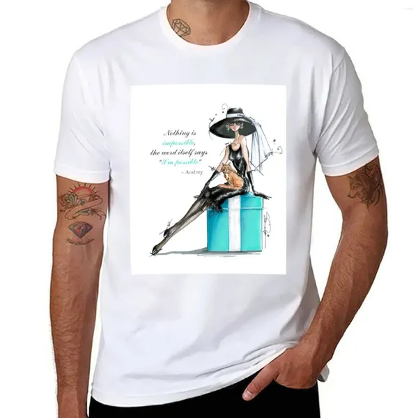Ilustración de moda para hombres Polos Audrey - ¡Nada es imposible!Camiseta Aduana Negra Linda Tops Mens divertidas camisetas
