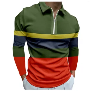 Polos pour hommes Automne et hiver Polo Full Body Imprimé Ensemble à manches longues avec col Mode Poitrine ouverte Tendance Hip Hop Garçons