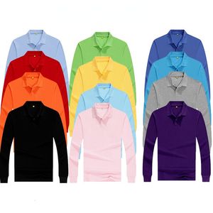 Polo's heren herfst en winter dames met lange mouwen polo shirts individuele groep werkkleding op maat gemaakte printen borduurwerk 230428