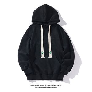 Hommes Polos Automne Lâche Hoodies Américain Rétro Vert Foncé Hommes Femmes Veste En Daim Casual Oversize Sweats Hip Hop Sweat À Capuche 5XL 230629