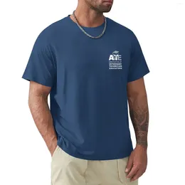 Polos pour hommes AVTE Logo blanc sur fond bleu T-shirt Kawaii Vêtements Vintage Funnys T-shirt pour hommes