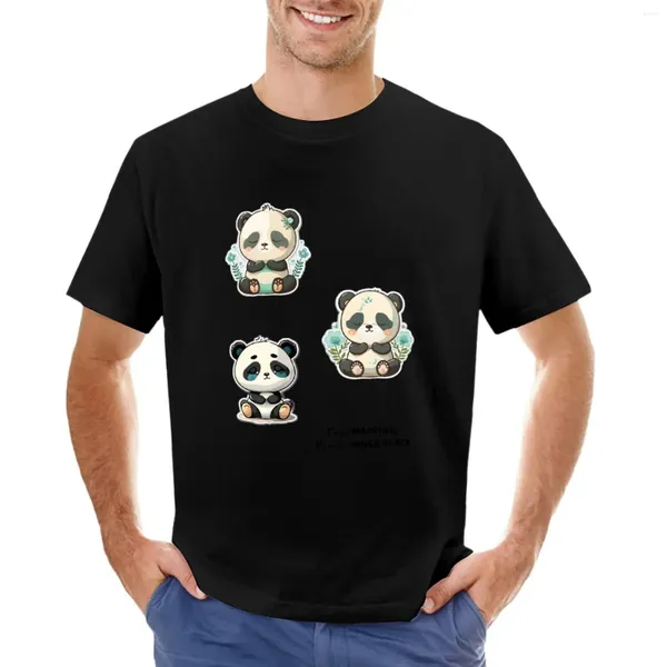 Polos para hombre, pegatina de meditación de Panda bebé, no estoy durmiendo, buscando la paz interior, camiseta de Yoga Namaste, sudaderas de Anime para hombre