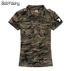 Polos pour hommes BabYoung Summer Casual Polo Feminina Camouflage Army Cotton Shirts Polo Femme Polos Chemise à manches courtes M ~ 5XL ldd240312