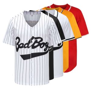 Polos masculins Bad Boy Biggie # 10 Baseball Jersey Mens Sportswear Outdoors Hip Hop Party Tops Shirt Shirt Couture de broderie