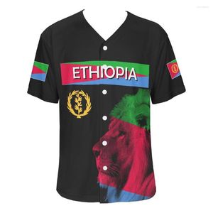 Herenpolo's honkbal aanpassen lege v-hals shirt met korte mouwen eritrea print jersey voor straathiphop tops