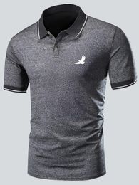 Polo da uomo Uccello Stampa grafica Top creativo Casual Leggermente elasticizzato Manica corta Abbottonatura Polo bavero Abbigliamento per l'estate