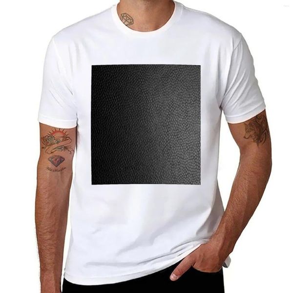 Polos para hombre Camiseta con estampado de cuero negro Tops lindos Ropa de verano para hombres