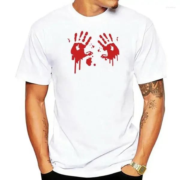 Polos pour hommes imprimés de mains sanglantes horreur Halloween effrayant meurtre de sang t-shirt vêtements de rue t-shirt de mode
