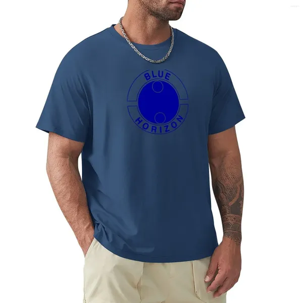 Polos para hombre Camiseta con etiqueta Blue Horizon Ropa vintage Camisa con estampado animal para niños Camisetas blancas lisas para hombres