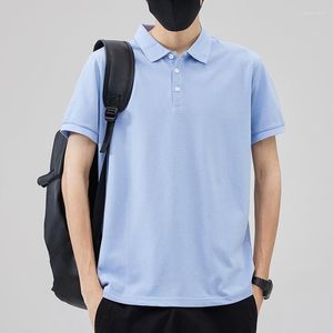 Hommes Polos Garçons Été Printemps À Manches Longues Sportswear Polo Hommes Col Casual Coton Vert Bleu T-shirt Lâche Plus La Taille 3xl