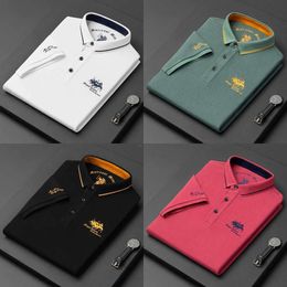 Broide de polos masculin Broidered Cotton Polo Mens Mens Top Summer Casual Abèle T-shirt à manches courtes