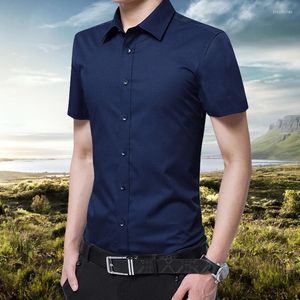 Heren Polos Brand Formele shirt Heren Heren Korte mouw afslaan kleur slanke casual plus size m-5xl camisa masculina