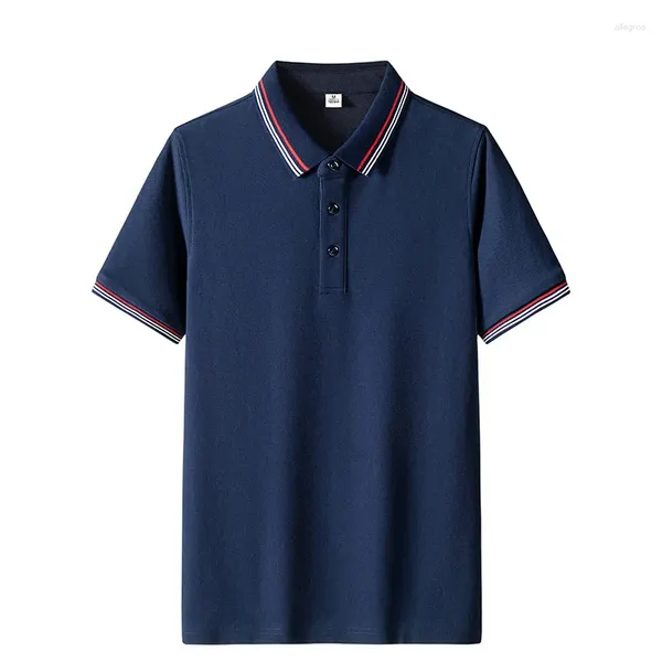 Polos pour hommes Marque de haute qualité Été Classique Pure Couleur Casual Manches courtes Business Anti-rides Polo-Shirt Hommes Soft Cool Vêtements 2024