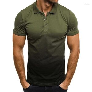 Brands de polos masculins Polo Polo Couleur Gradient Couleur à manches courtes Tshirt Business Male Top Tees Military Jersey Youth Vêtements Topshirts